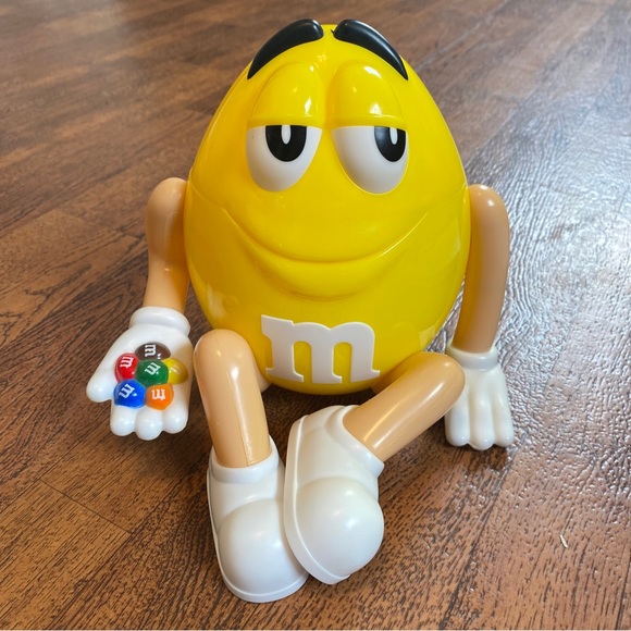 M&M brand collectible Limited Edition Yellow Peanut M&M candy jar/ holder - Picture 2 of 7
